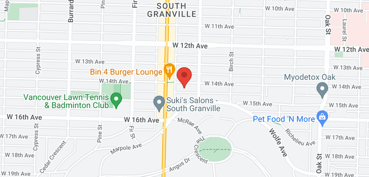 map of 905 1468 W 14TH AVENUE